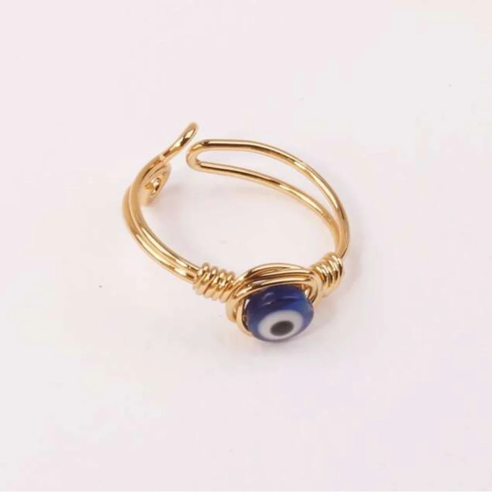 Evil Eye Gold Ring - Picture 2 of 3